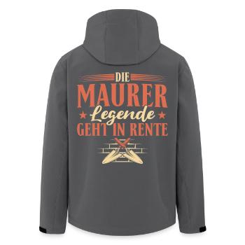 Maurer Legende geht in Rente – Ruhestand - Recycelte Männer Softshell-Jacke von Stanley/Stella - Schwarz - Hinten - AI Model Male 185 light (185cm)