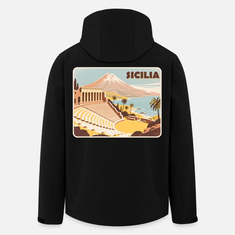 Sizilien - Recycelte Männer Softshell-Jacke von Stanley/Stella - Schwarz