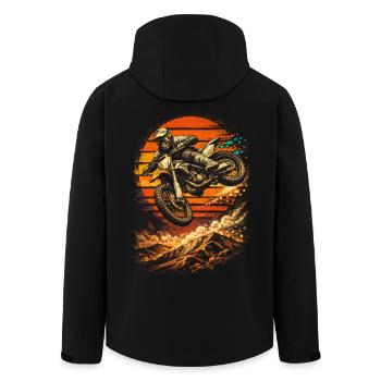 Dirtbike Dirt Bike Motocross - Recycelte Männer Softshell-Jacke von Stanley/Stella - Schwarz - Hinten - AI Model Male 185 light (185cm)