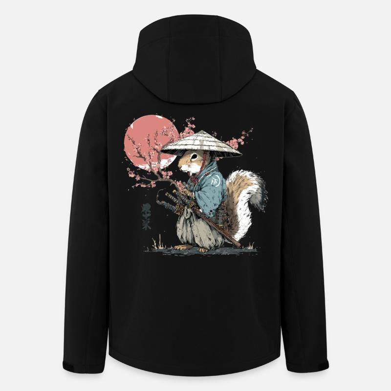 Squirrel Samurai in Sakura Robes - Men’s Recycled Softshell Jacket by Stanley/Stella - black