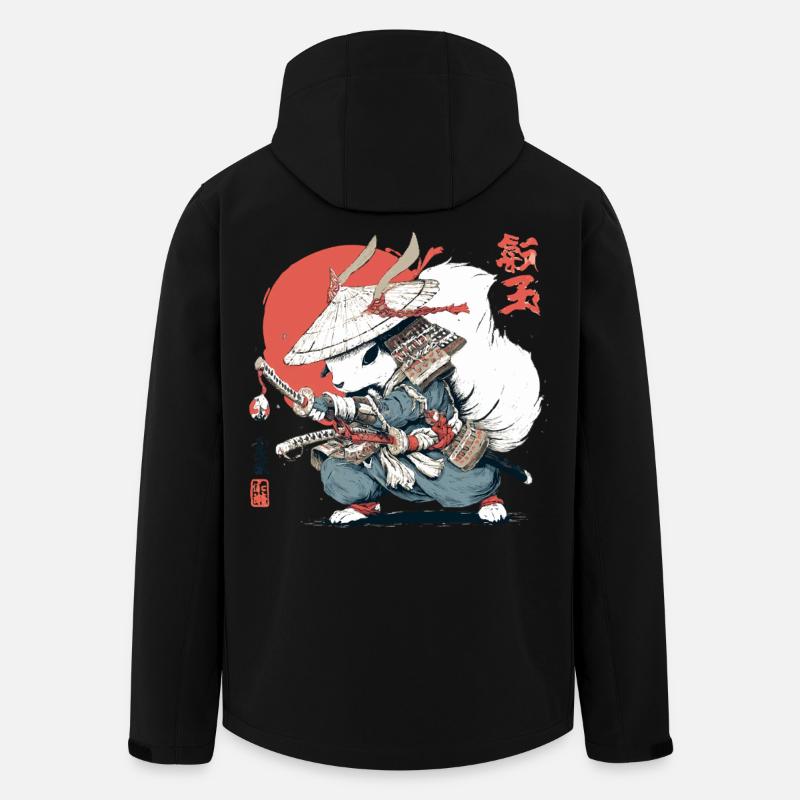 Samurai-Eichhörnchen, japanischer Krieger, Ukiyo-e-Stil Su - Recycelte Männer Softshell-Jacke von Stanley/Stella - Schwarz