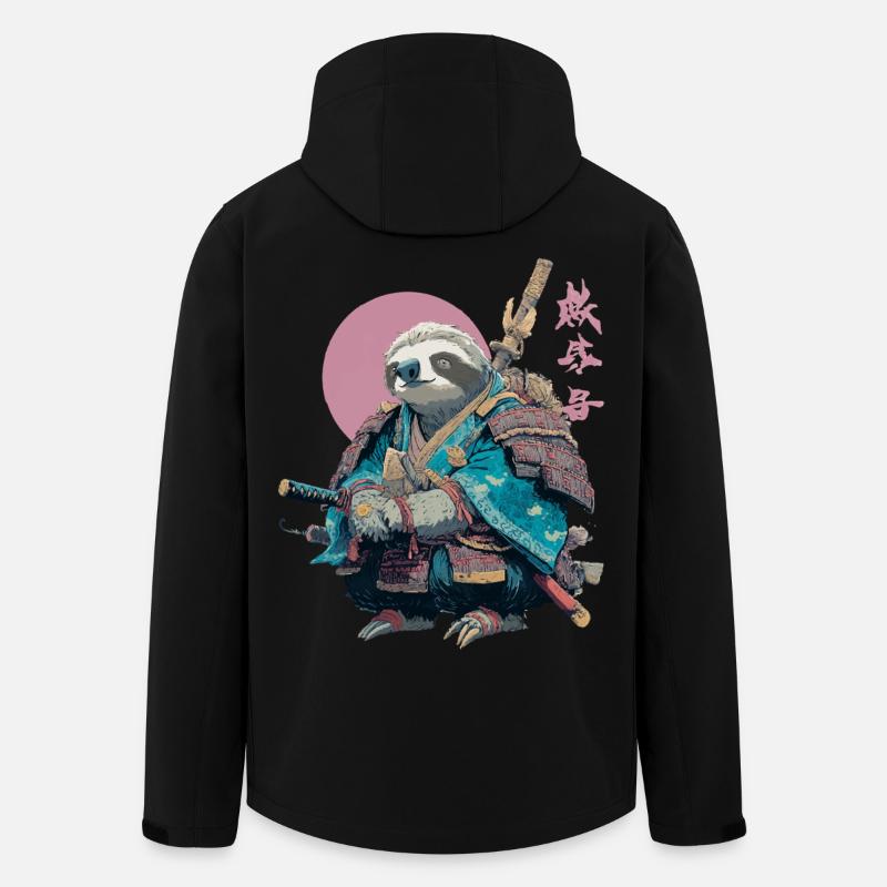 Faultier-Samurai in blauer Rüstung - Recycelte Männer Softshell-Jacke von Stanley/Stella - Schwarz