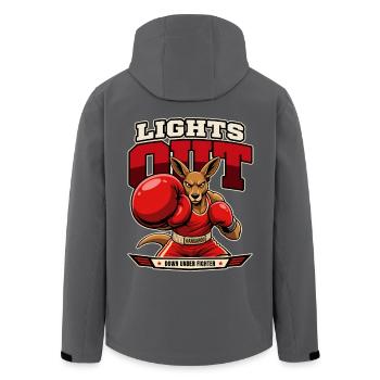 Känguru Knockout – Lights Out Boxing - Recycelte Männer Softshell-Jacke von Stanley/Stella - Schwarz - Hinten - AI Model Male 185 light (185cm)