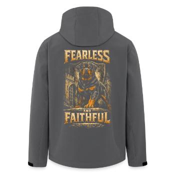 Rottweiler Hund - Recycelte Männer Softshell-Jacke von Stanley/Stella - Schwarz - Hinten - AI Model Male 185 light (185cm)