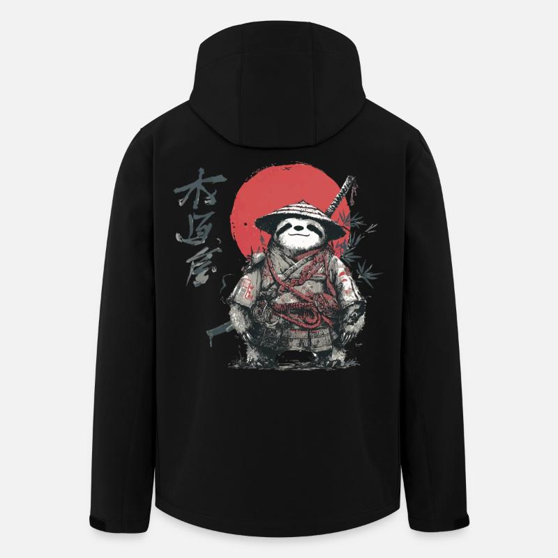 Sloth Samurai Under Red Sun - Men’s Recycled Softshell Jacket by Stanley/Stella - black