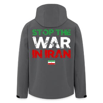 Stop den Irangkrieg - Iran Frieden - Recycelte Männer Softshell-Jacke von Stanley/Stella - Schwarz - Hinten - AI Model Male 185 light (185cm)