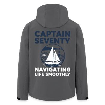Captain 70 years of sailing - Men’s Recycled Softshell Jacket by Stanley/Stella - black - Back - AI Model Male 185 light (185cm)