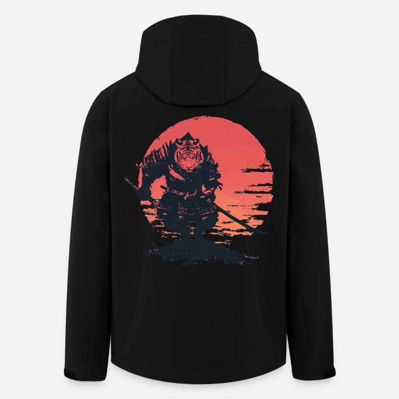 Tiger Samurai au Coucher du Soleil - Veste softshell homme en polyester recyclé Stanley/Stella - noir