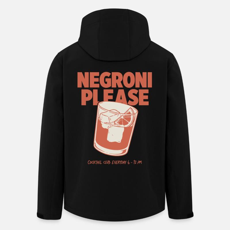 Negroni Please - Cocktail rétro & Happy Hour - Veste softshell homme en polyester recyclé Stanley/Stella - noir