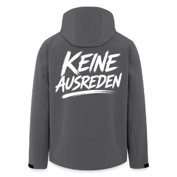 Keine Ausreden Motivdruck - Recycelte Männer Softshell-Jacke von Stanley/Stella - Schwarz - Hinten - AI Model Male 185 light (185cm)