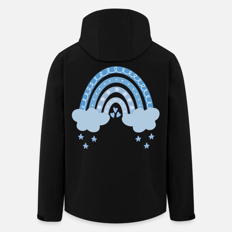 Regenbogen mit Wolken - Recycelte Männer Softshell-Jacke von Stanley/Stella - Schwarz