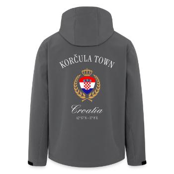 Korčula Kroatien Wappen Krone – Reise Souvenir - Recycelte Männer Softshell-Jacke von Stanley/Stella - Schwarz - Hinten - AI Model Male 185 light (185cm)