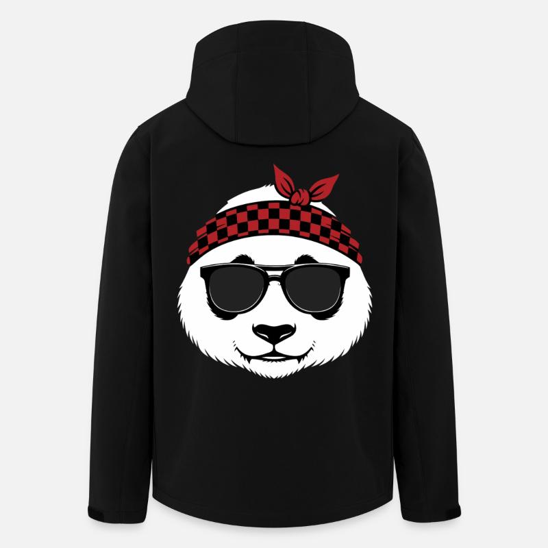 Cool Panda Bear Sunglasses - Men’s Recycled Softshell Jacket by Stanley/Stella - black