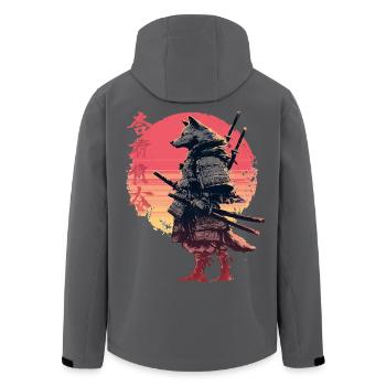 Wolf Samurai at Sunset - Men’s Recycled Softshell Jacket by Stanley/Stella - black - Back - AI Model Male 185 light (185cm)