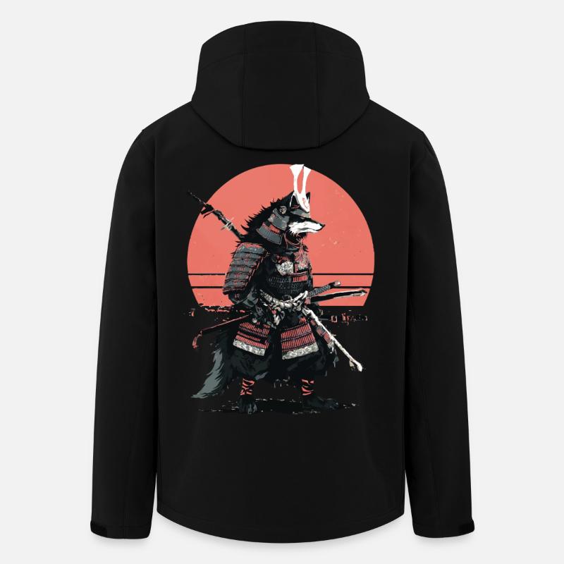 Wolf-Samurai der Morgendämmerung - Recycelte Männer Softshell-Jacke von Stanley/Stella - Schwarz
