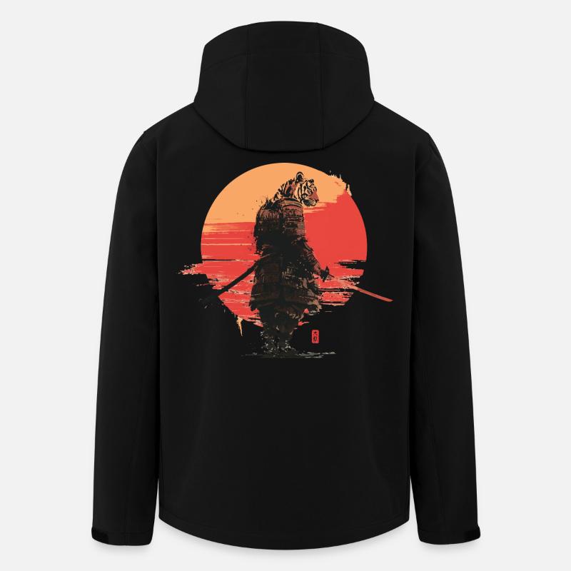 Tiger Samurai at Sunset - Men’s Recycled Softshell Jacket by Stanley/Stella - black