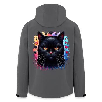 Black cat - Men’s Recycled Softshell Jacket by Stanley/Stella - black - Back - AI Model Male 185 light (185cm)