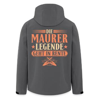 Handwerker Maurer Legende in Rente - Recycelte Männer Softshell-Jacke von Stanley/Stella - Schwarz - Hinten - AI Model Male 185 light (185cm)