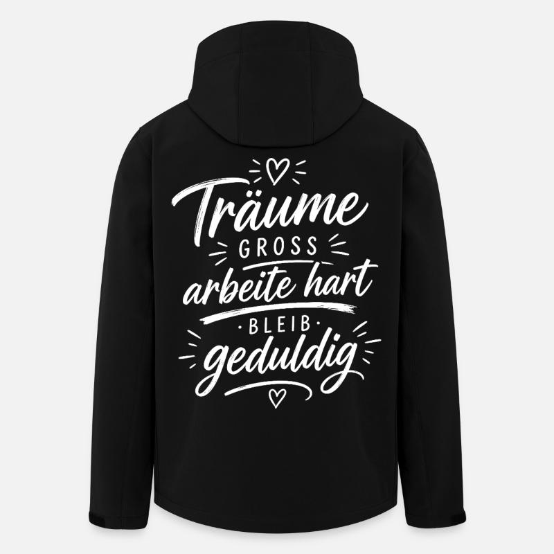 Träume groß, arbeite hart, bleib geduldig - Recycelte Männer Softshell-Jacke von Stanley/Stella - Schwarz