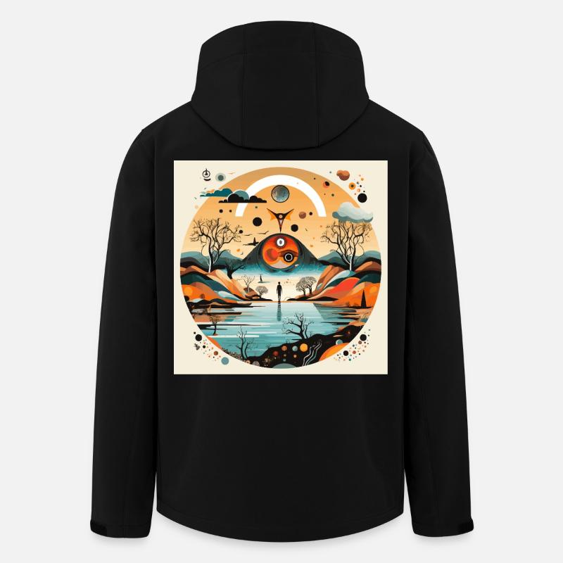 Kreislandschaft der Augen - Recycelte Männer Softshell-Jacke von Stanley/Stella - Schwarz