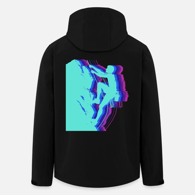 Silhouette Grimpeur Art Glitch Modern - Veste softshell homme en polyester recyclé Stanley/Stella - noir