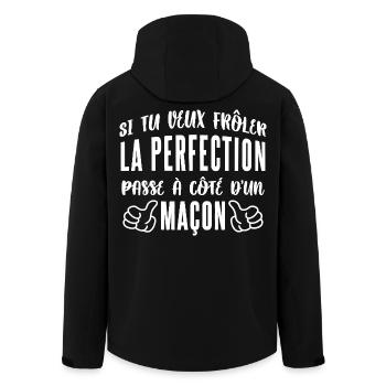 Frôler La Perfection Passe À Côté D’un Maçon - Veste softshell homme en polyester recyclé Stanley/Stella - noir - Dos - AI Model Male 185 light (185cm)