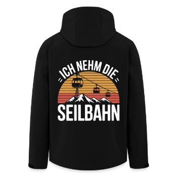 Ich nehm die Seilbahn Retro Skifahren - Recycelte Männer Softshell-Jacke von Stanley/Stella - Schwarz - Hinten - AI Model Male 185 light (185cm)