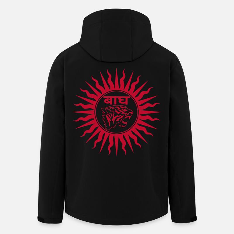 Tigre d'Inde (rouge) - Veste softshell homme en polyester recyclé Stanley/Stella - noir