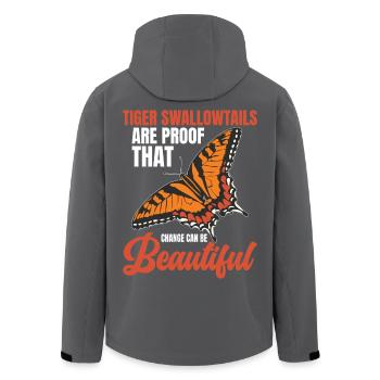 Entomologie-Liebhaber Schmetterlingsinsekt Östlicher Tiger - Recycelte Männer Softshell-Jacke von Stanley/Stella - Schwarz - Hinten - AI Model Male 185 light (185cm)
