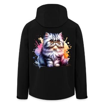 Persian Cat Gift - Men’s Recycled Softshell Jacket by Stanley/Stella - black - Back - AI Model Male 185 light (185cm)
