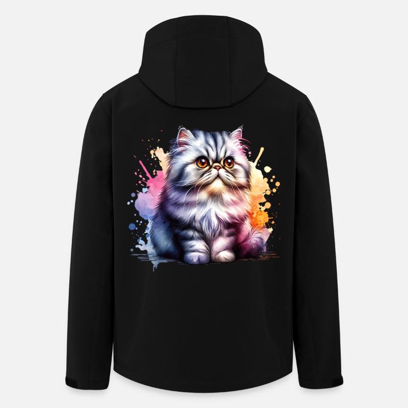 Persian Cat Gift - Men’s Recycled Softshell Jacket by Stanley/Stella - black
