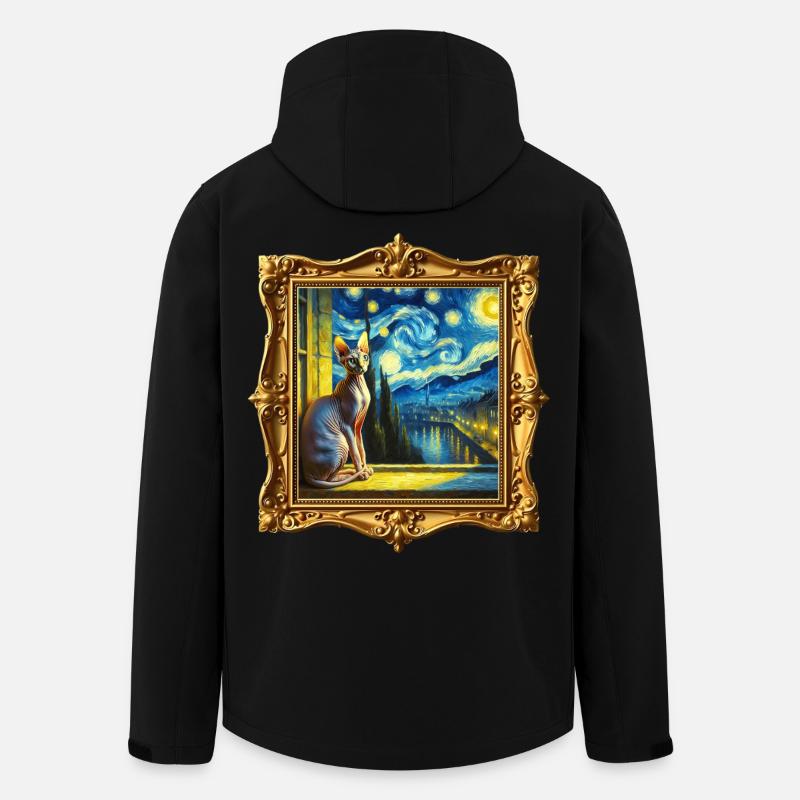 Sphynx Cat Starry Night - Men’s Recycled Softshell Jacket by Stanley/Stella - black