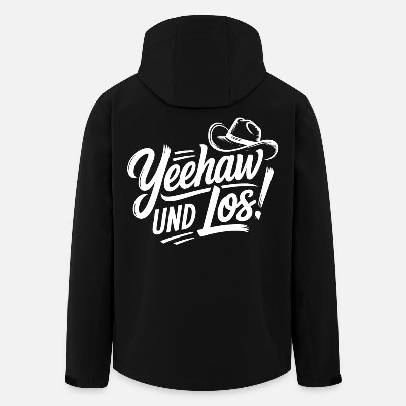 Yeehaw und Los! Western Script - Recycelte Männer Softshell-Jacke von Stanley/Stella - Schwarz