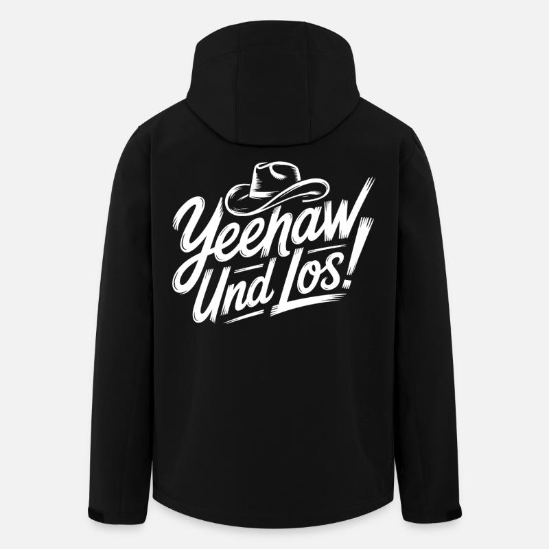 yes and go! Western Script - Men’s Recycled Softshell Jacket by Stanley/Stella - black
