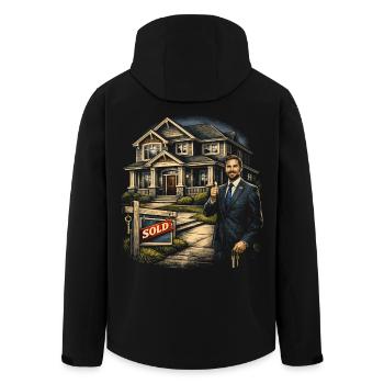 Real Estate Agent Broker - Men’s Recycled Softshell Jacket by Stanley/Stella - black - Back - AI Model Male 185 light (185cm)
