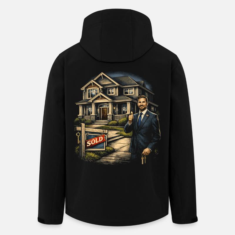 Immobilienmakler Makler - Recycelte Männer Softshell-Jacke von Stanley/Stella - Schwarz