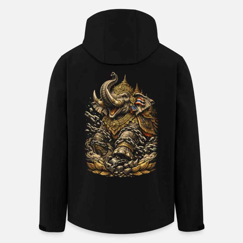Thailand Thai Pride Elefant - Recycelte Männer Softshell-Jacke von Stanley/Stella - Schwarz