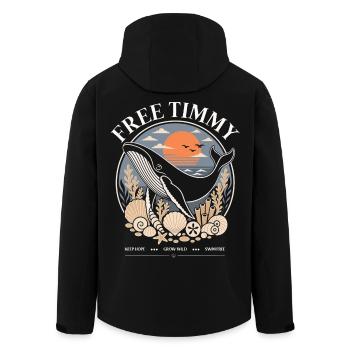 Buckelwal Timmy Hope Statement Merch - Recycelte Männer Softshell-Jacke von Stanley/Stella - Schwarz - Hinten - AI Model Male 185 light (185cm)