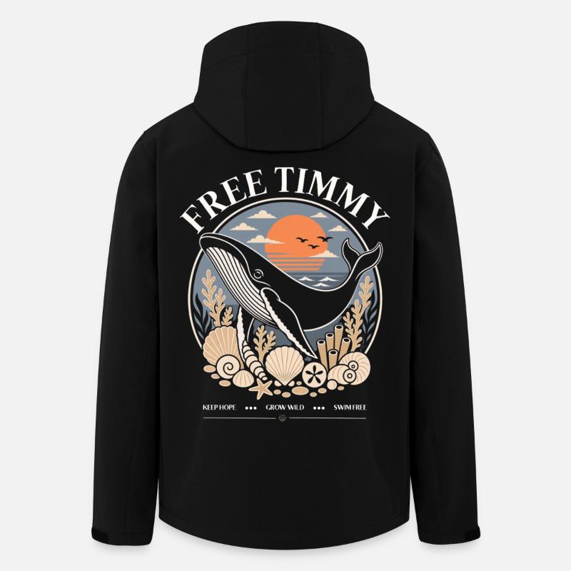 Buckelwal Timmy Hope Statement Merch - Recycelte Männer Softshell-Jacke von Stanley/Stella - Schwarz
