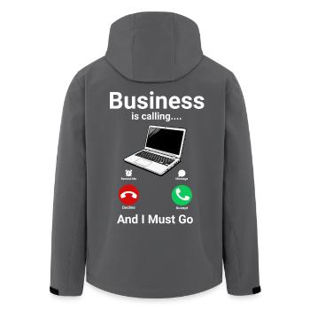 Business Is Calling Laptop Nerd IT Humor - Recycelte Männer Softshell-Jacke von Stanley/Stella - Schwarz - Hinten - AI Model Male 185 light (185cm)