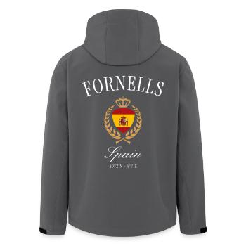 Fornells Menorca Spanien Wappen – Reise Souvenir - Recycelte Männer Softshell-Jacke von Stanley/Stella - Schwarz - Hinten - AI Model Male 185 light (185cm)