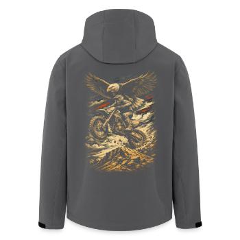 Dirtbike Dirt Bike Motocross - Recycelte Männer Softshell-Jacke von Stanley/Stella - Schwarz - Hinten - AI Model Male 185 light (185cm)
