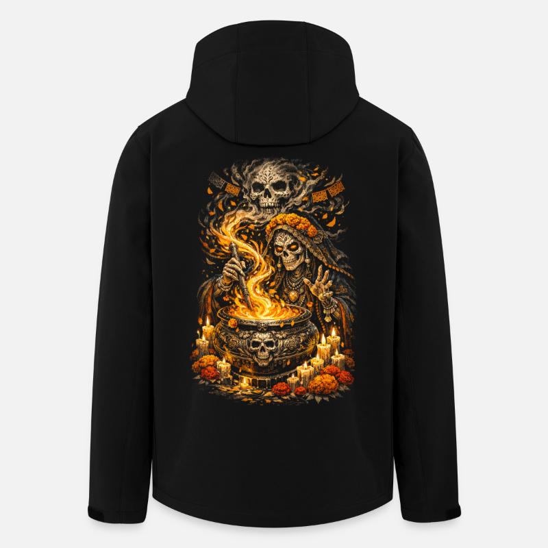 Dia de los Muertos Witch - Men’s Recycled Softshell Jacket by Stanley/Stella - black