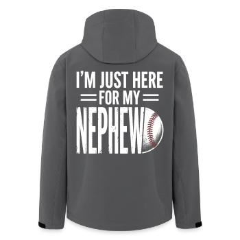 Ich bin nur wegen meines Neffen Baseball hier. - Recycelte Männer Softshell-Jacke von Stanley/Stella - Schwarz - Hinten - AI Model Male 185 light (185cm)