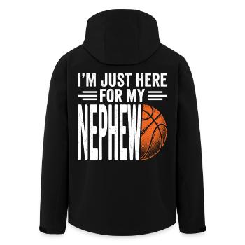 Je suis juste là pour le basket de mon neveu - Veste softshell homme en polyester recyclé Stanley/Stella - noir - Dos - AI Model Male 185 light (185cm)