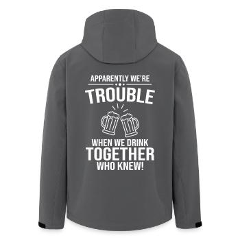 Trouble Brewing When We Drink Together - Men’s Recycled Softshell Jacket by Stanley/Stella - black - Back - AI Model Male 185 light (185cm)