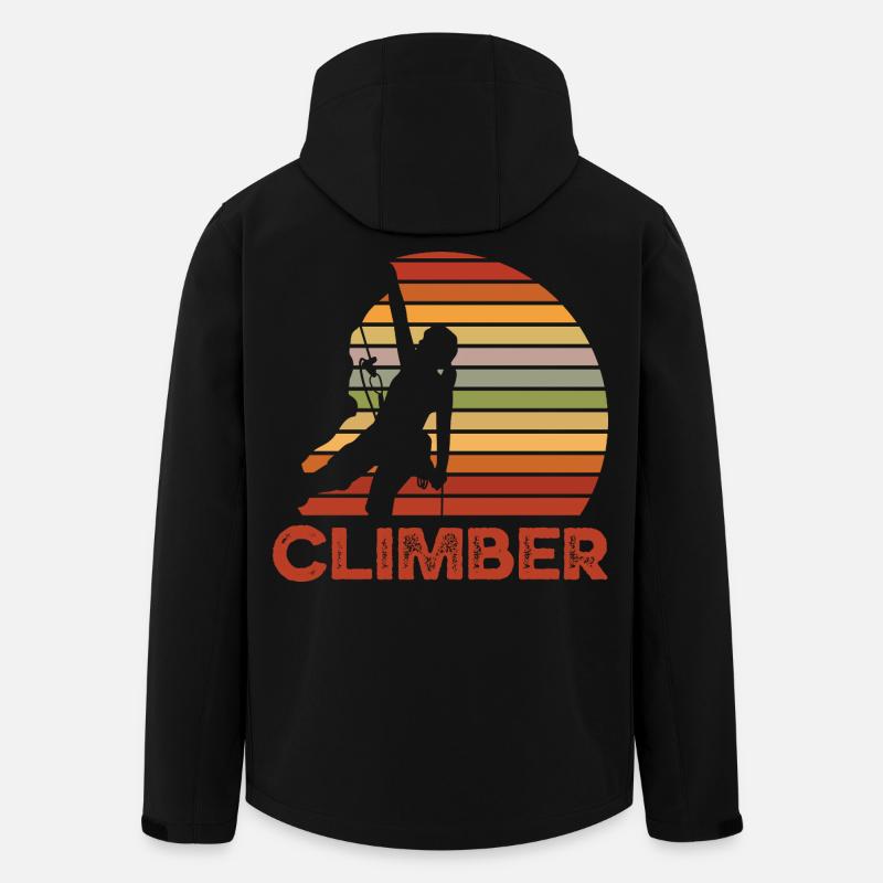 Retro Sunset Climber Silhouette - Men’s Recycled Softshell Jacket by Stanley/Stella - black