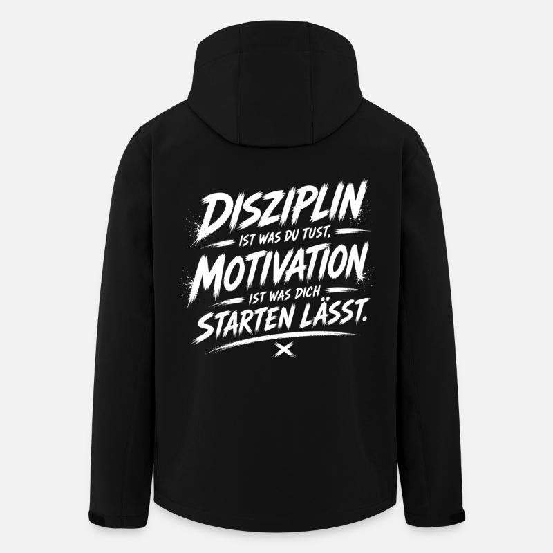 Disziplin treibt dich: Startmotivation - Recycelte Männer Softshell-Jacke von Stanley/Stella - Schwarz
