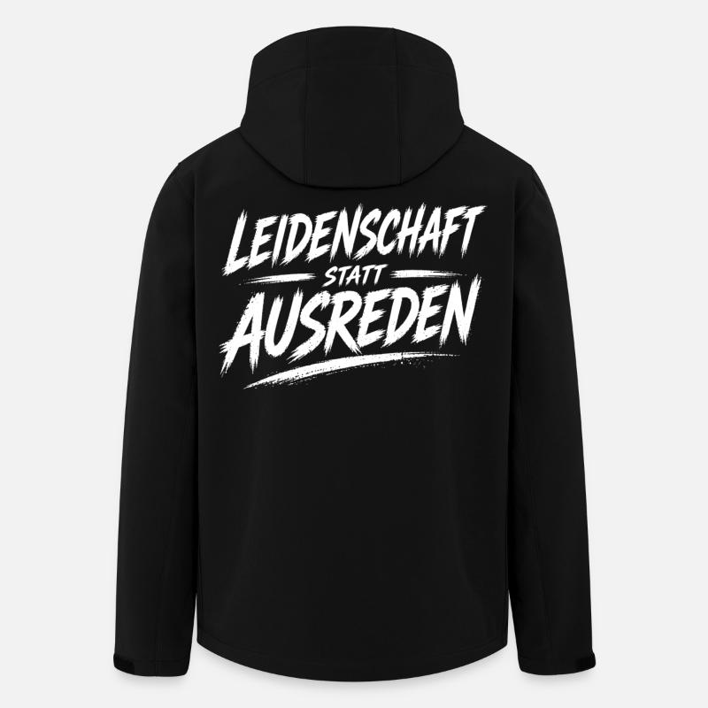 Passion au lieu d’excuses - Veste softshell homme en polyester recyclé Stanley/Stella - noir