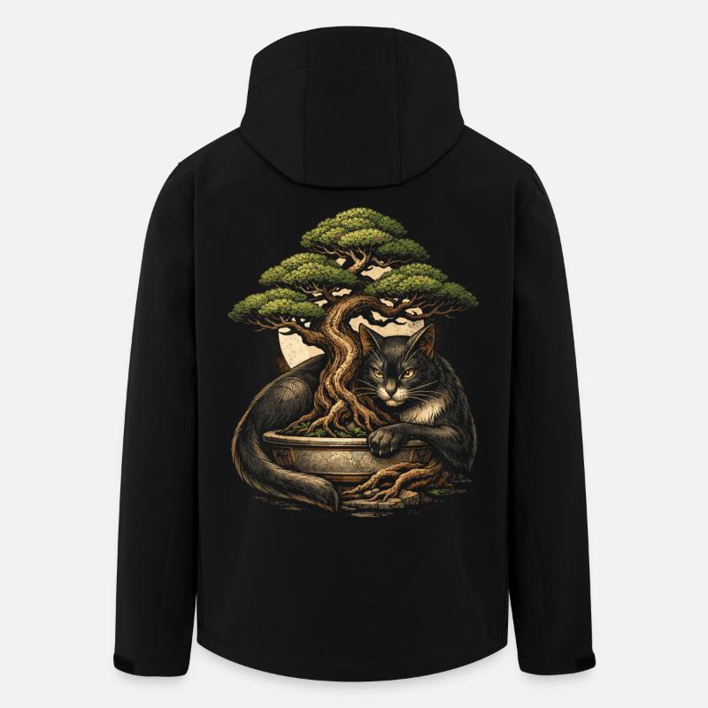 Bonsai tree with cat - Men’s Recycled Softshell Jacket by Stanley/Stella - black